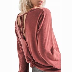 Others Follow / Trendy Twist Back Knit Top/ NWT